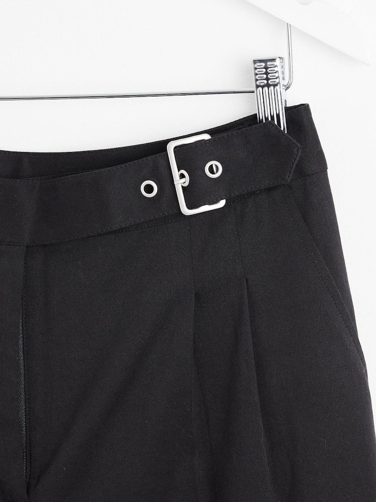 Oliver Bonas Wide Leg Buckle Waist Black Trousers - Image 7 of 7
