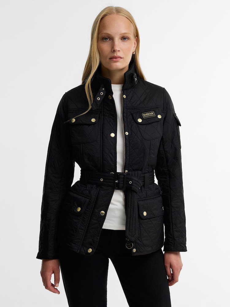 Barbour International Black Polarquilt Quilted Jacket - Image 1 of 7 Barbour International Black Polarquilt Quilted Jacket - Image 1 of 7
