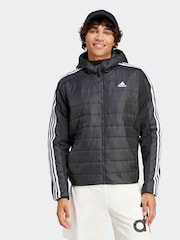 adidas Terrex Black Essentials 3-Stripes Insulated Hooded Hybrid Jacket - Image 1 of 6