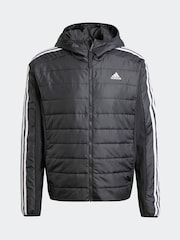 adidas Terrex Black Essentials 3-Stripes Insulated Hooded Hybrid Jacket - Image 6 of 6