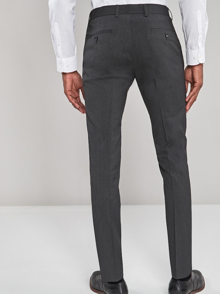 Charcoal Super Skinny Stretch Smart Trousers - Image 2 of 6