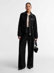 Barbour® International Black Donnington Wax Jacket - Image 3 of 6