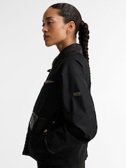 Barbour® International Black Donnington Wax Jacket - Image 4 of 6