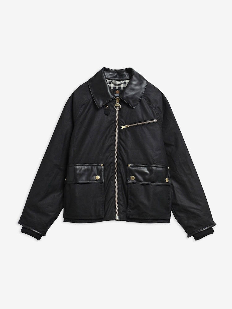 Barbour® International Black Donnington Wax Jacket - Image 6 of 6 Barbour® International Black Donnington Wax Jacket - Image 6 of 6