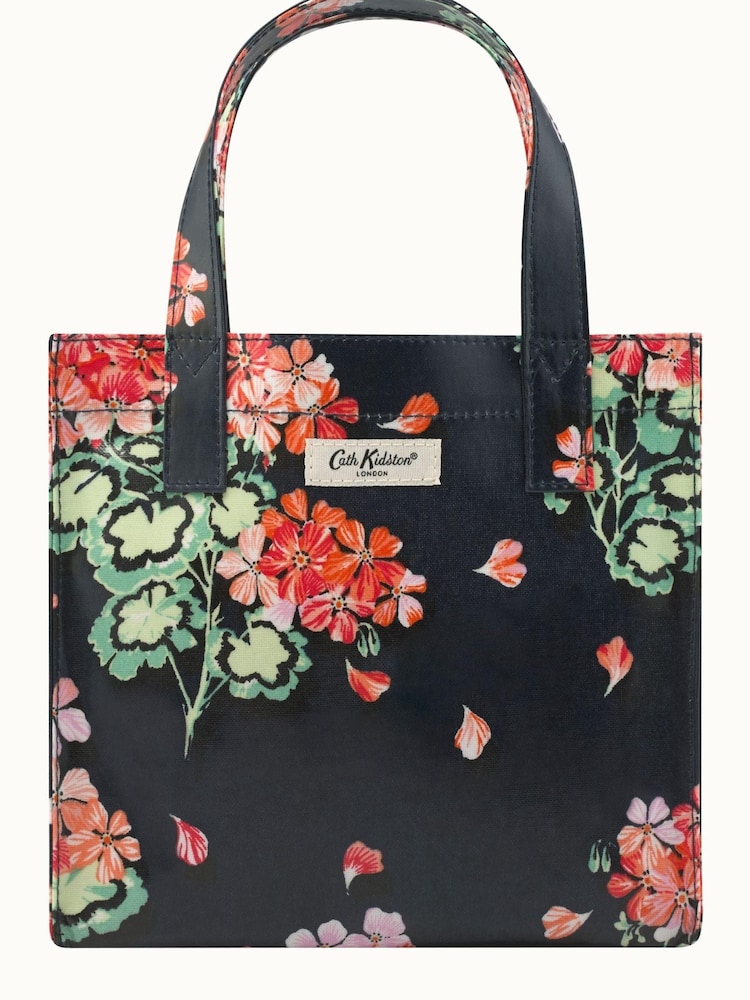 Cath Kidston Navy Blue Geranium Print Small Coated Bookbag - Image 1 of 1