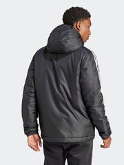 adidas Terrex Black Essentials 3-Stripes Insulated Hooded Jacket - Image 2 of 7