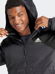 adidas Terrex Black Essentials 3-Stripes Insulated Hooded Jacket - Image 6 of 7
