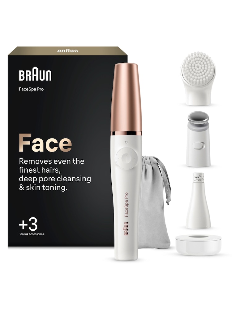 Braun White FaceSpa Pro Facial Epilator + 3 Extras - Image 1 of 6 Braun White FaceSpa Pro Facial Epilator + 3 Extras - Image 1 of 6