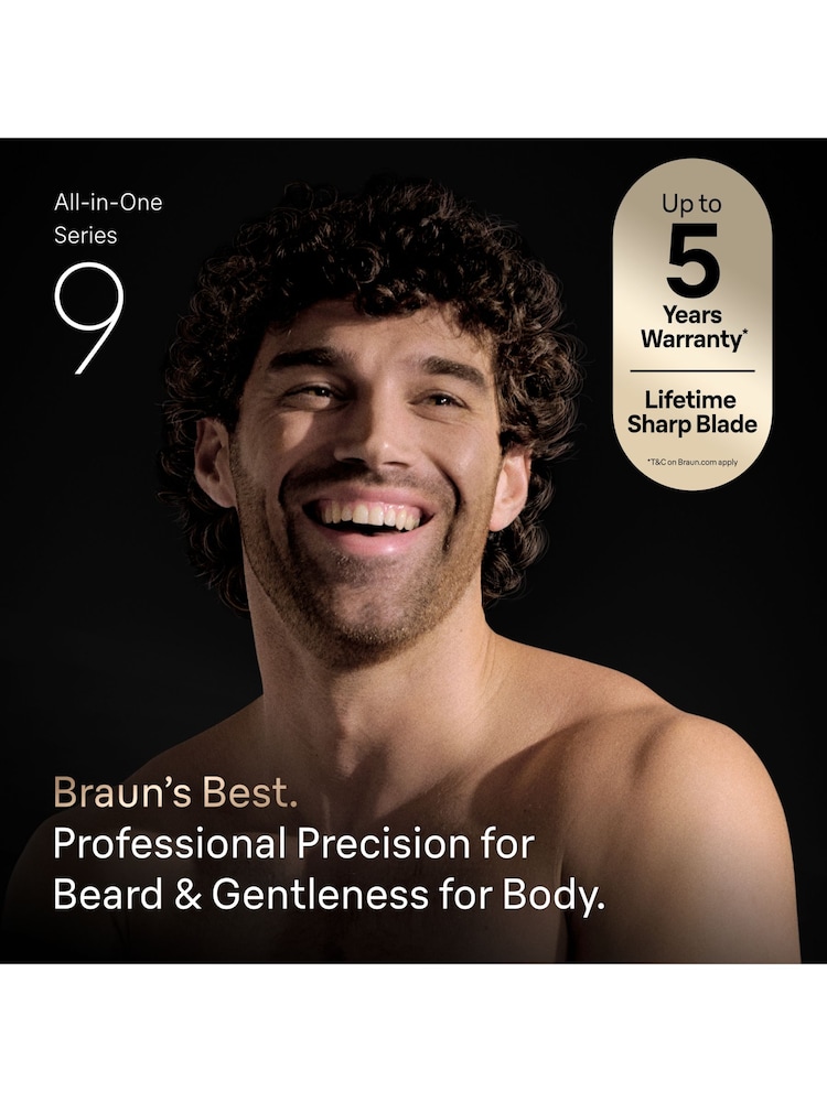 Braun Grey All-in-One Series 9, 20in1 Grooming Kit, ProBlade, Body Gentle Mode, AIO9540 - Image 2 of 7