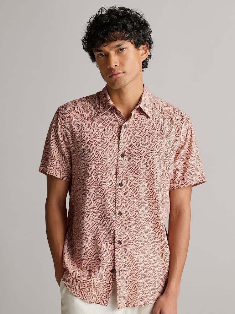 Red Printed Short Sleeve Shirt - Image 1 of 1