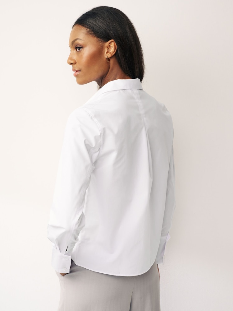 White Fitted Collared Long Sleeve Shirts 2 Pack - Image 2 of 7