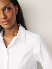 White Fitted Collared Long Sleeve Shirts 2 Pack - Image 4 of 7