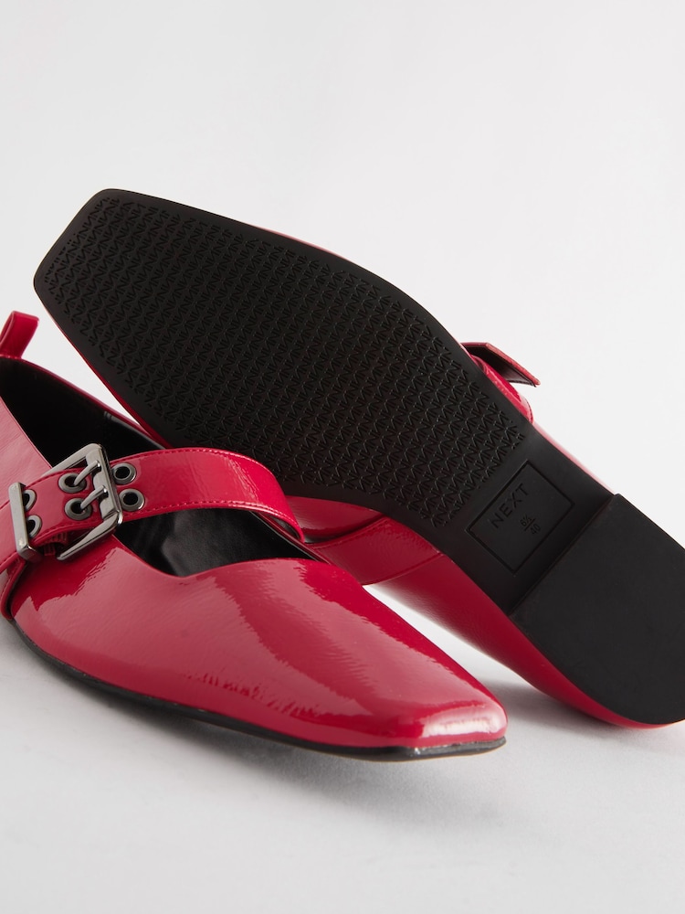 Red Forever Comfort Square Toe Eyelet Mary Jane Shoes - Image 10 of 10