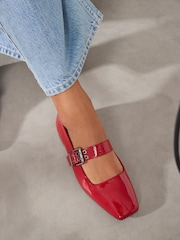 Red Forever Comfort Square Toe Eyelet Mary Jane Shoes - Image 4 of 10