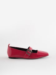 Red Forever Comfort Square Toe Eyelet Mary Jane Shoes - Image 5 of 10