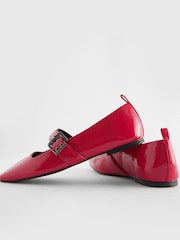 Red Forever Comfort Square Toe Eyelet Mary Jane Shoes - Image 7 of 10