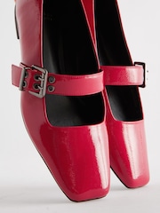 Red Forever Comfort Square Toe Eyelet Mary Jane Shoes - Image 8 of 10