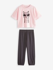 Pink/Grey Llama Joggers Pyjamas 3 Pack (3-16yrs) - Image 8 of 10