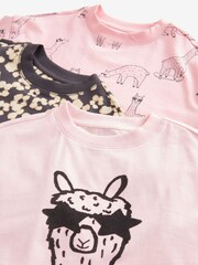 Pink/Grey Llama Joggers Pyjamas 3 Pack (3-16yrs) - Image 9 of 10