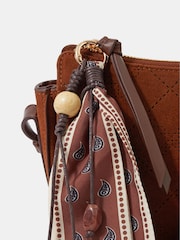 Accessorize Brown Faux Suede Scarf Crossbody Bag - Image 2 of 3
