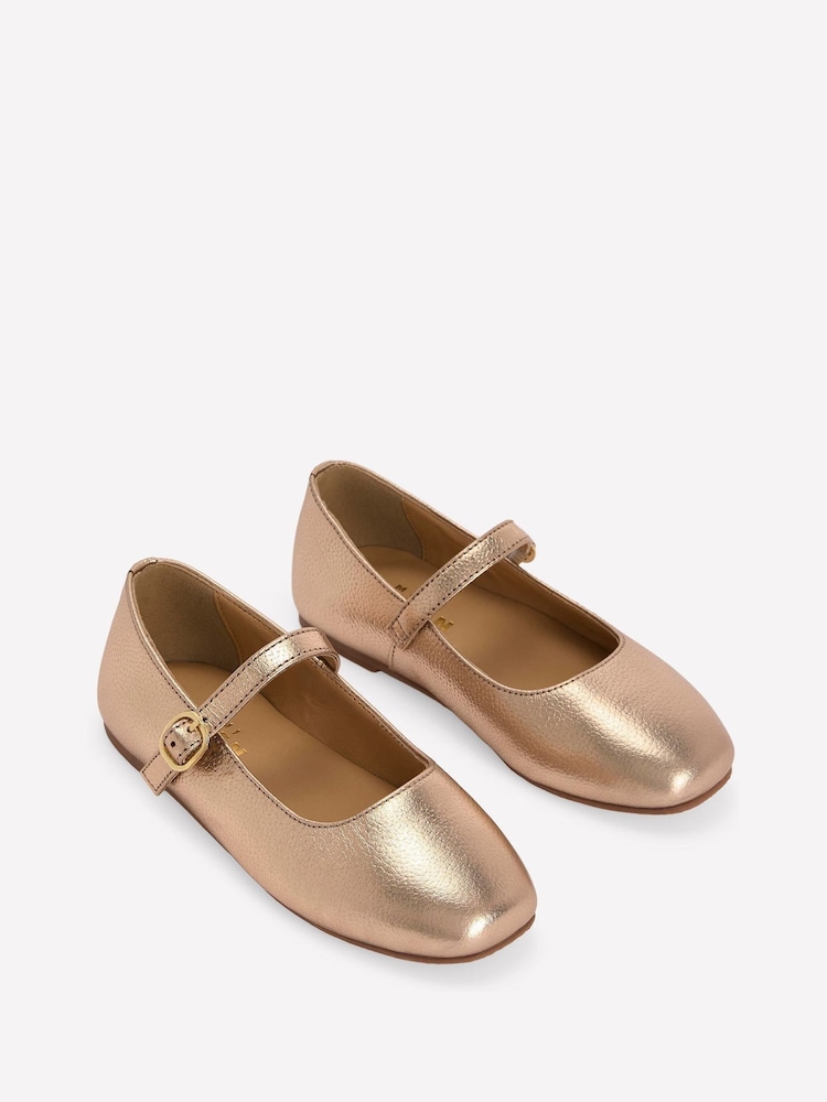 Boden Gold Square Toe Mary Janes Shoes - Image 2 of 3