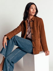 Boden Brown Fife Suede Chore Jacket - Image 1 of 6