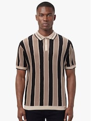 Luke 1977 Black Castletown Knitted Polo Shirt - Image 1 of 5