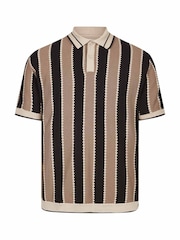 Luke 1977 Black Castletown Knitted Polo Shirt - Image 3 of 5