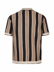 Luke 1977 Black Castletown Knitted Polo Shirt - Image 4 of 5