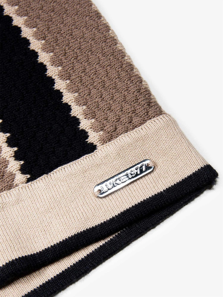 Luke 1977 Black Castletown Knitted Polo Shirt - Image 5 of 5 Luke 1977 Black Castletown Knitted Polo Shirt - Image 5 of 5