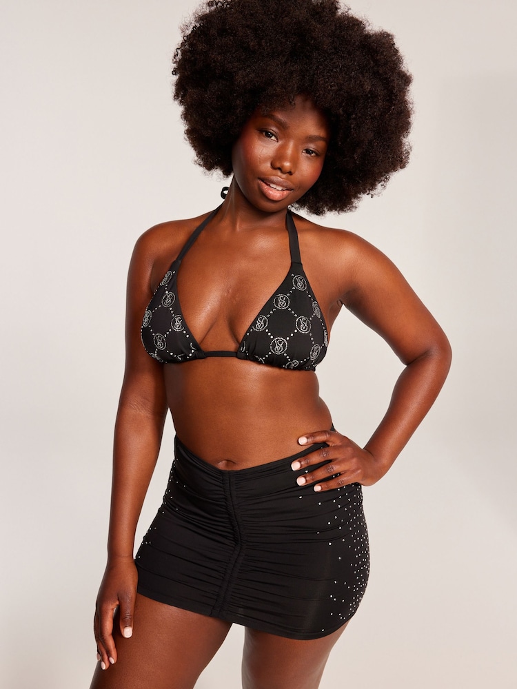 Victoria's Secret Black Diamanté Swim Skirt - Image 1 of 6