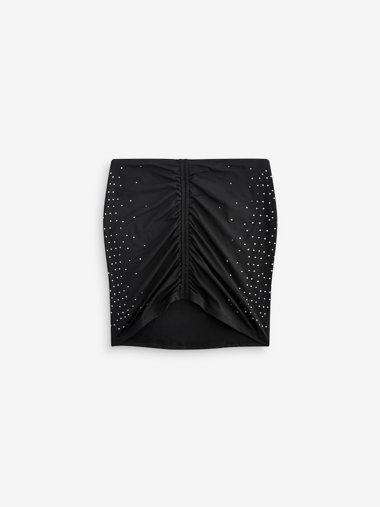 Victoria's Secret Black Diamanté Swim Skirt - Image 6 of 6