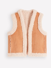 Boden Brown Borg Trim Cotton Gilet - Image 5 of 5