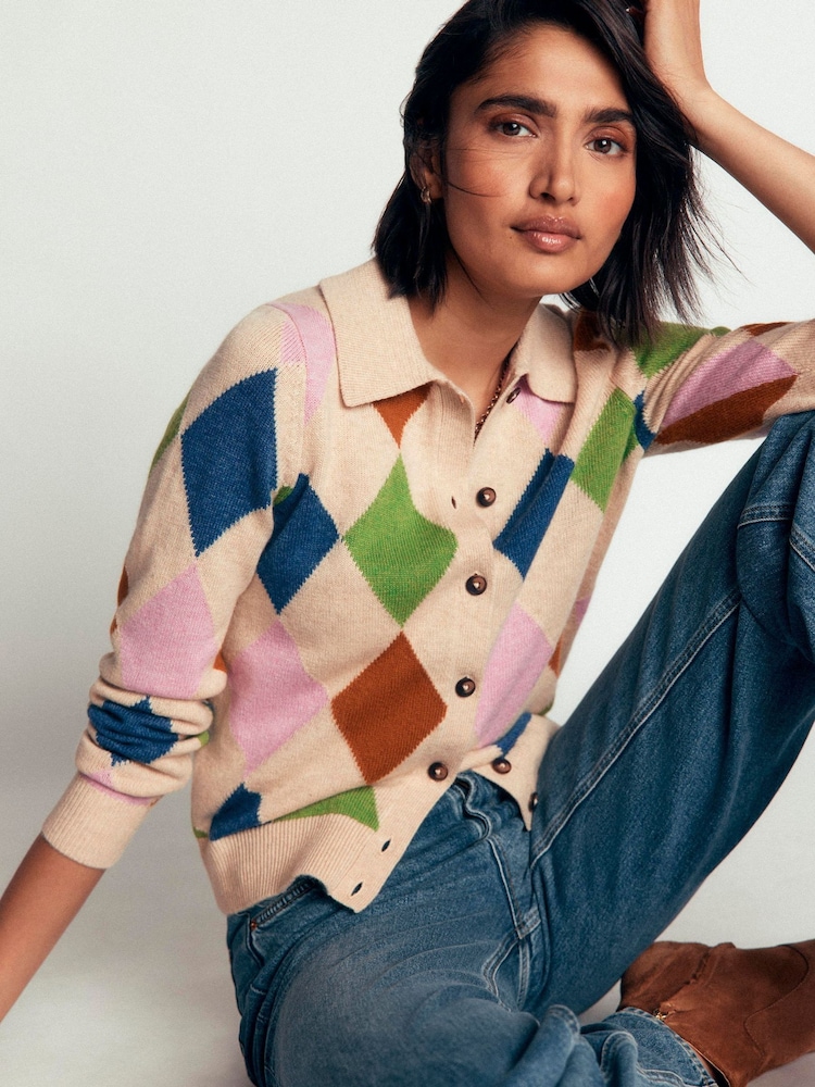كريمي Argyle - سترة كارديغان Ariadne من Boden - صورة 1 من 6 كريمي Argyle - سترة كارديغان Ariadne من Boden - صورة 1 من 6