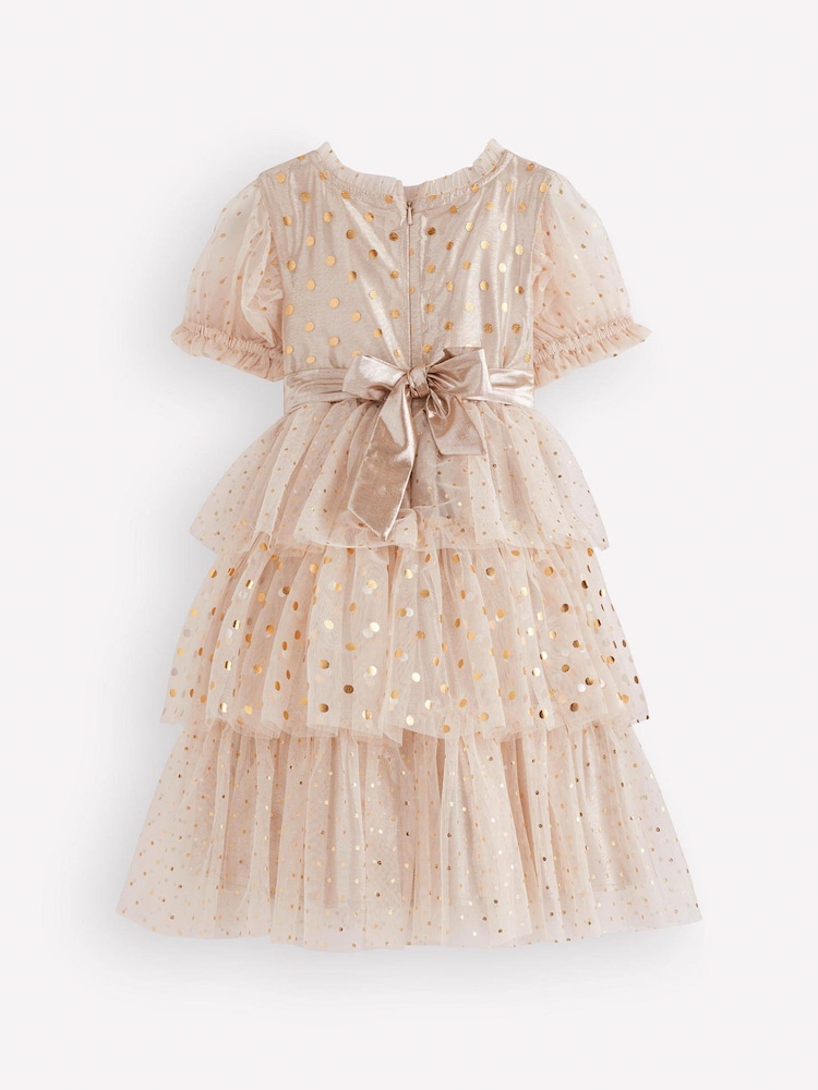 Dorado - Vestido de fiesta metalizado de tul de Boden - Imagen 2 de 3
