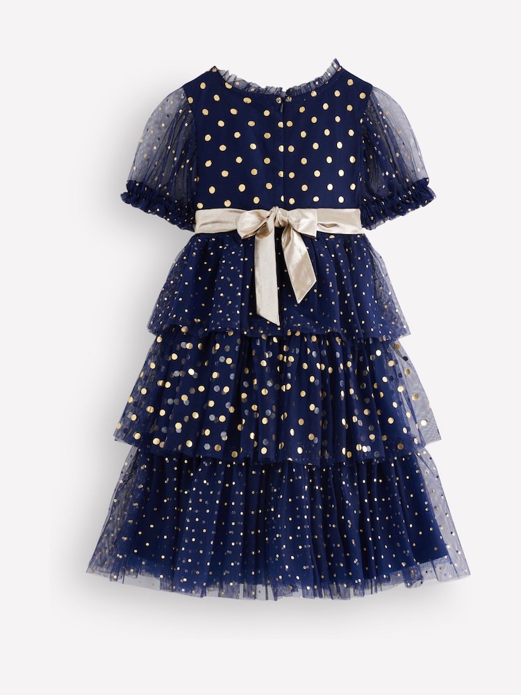 Azul - Vestido de fiesta metalizado de tul de Boden - Imagen 2 de 3