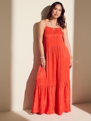 Myleene Klass Orangefarbenes Maxi-Stufenkleid - Bild 1 von 4