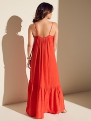 Myleene Klass Orangefarbenes Maxi-Stufenkleid - Bild 3 von 4
