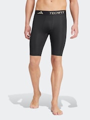 adidas Black TECHFIT Compression Training Short Tights - Image 1 of 14