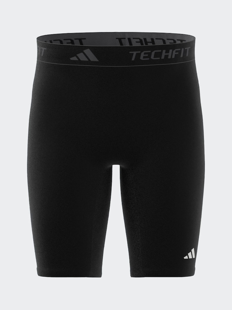 שחור - adidas מכנסי שכבת בסיס קצרים מבד Aeroready נושם, סדרת Adidas Techfit - Image 6 of 14