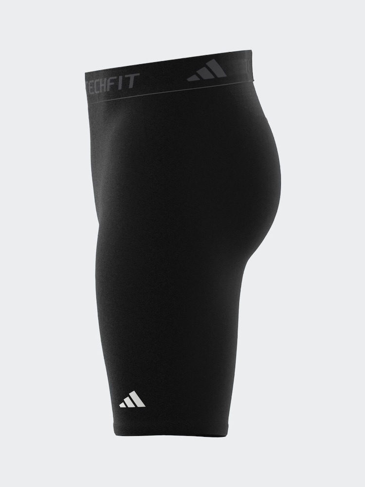 שחור - adidas מכנסי שכבת בסיס קצרים מבד Aeroready נושם, סדרת Adidas Techfit - Image 8 of 14