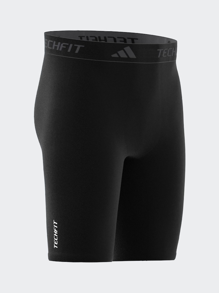 שחור - adidas מכנסי שכבת בסיס קצרים מבד Aeroready נושם, סדרת Adidas Techfit - Image 9 of 14