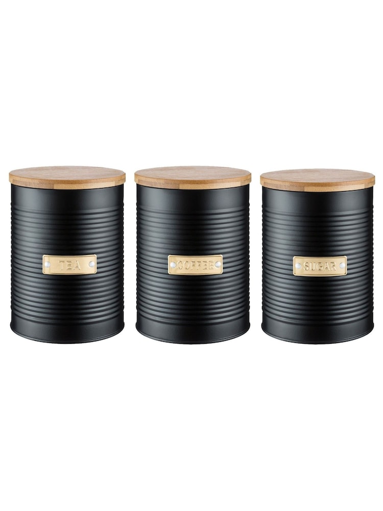 Typhoon Black Otto Tea, Coffee & Sugar Storage - Image 3 of 3