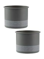 Typhoon Grey Two Monochrome Herb Planters - Image 1 of 2