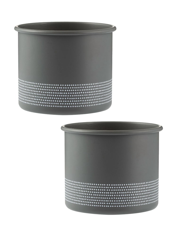 Typhoon Grey Two Monochrome Herb Planters - Image 1 of 2