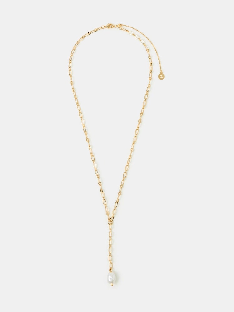 Collar lariat con perlas de 14 quilates de Accessorize - Imagen 1 de 2
