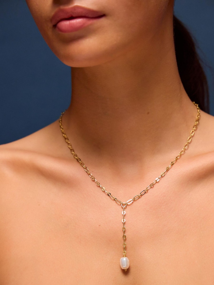 Collar lariat con perlas de 14 quilates de Accessorize - Imagen 2 de 2