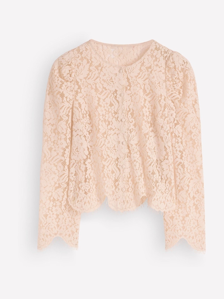 Boden Cream Lace Puff Sleeve Top - Image 5 of 5 Boden Cream Lace Puff Sleeve Top - Image 5 of 5