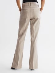 Reiss Vintage Warm Sand Dion Paige Flared Cargo Trousers - Image 4 of 4