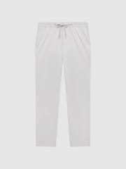 Reiss Ice Grey Hatfield Technical Drawstring Slim Fit Trousers - Image 2 of 4